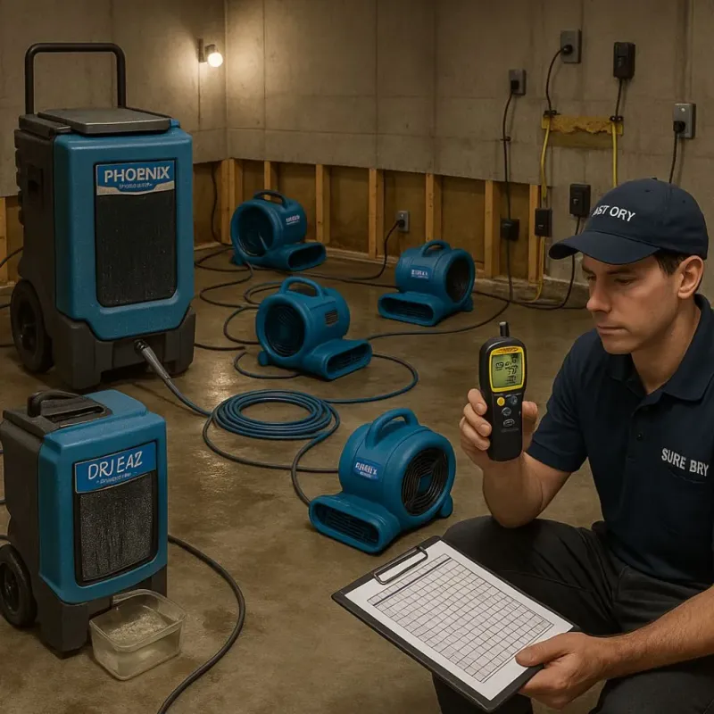 Structural Drying and Dehumidification process in Newark, AR